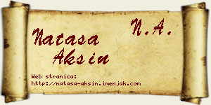 Nataša Aksin vizit kartica